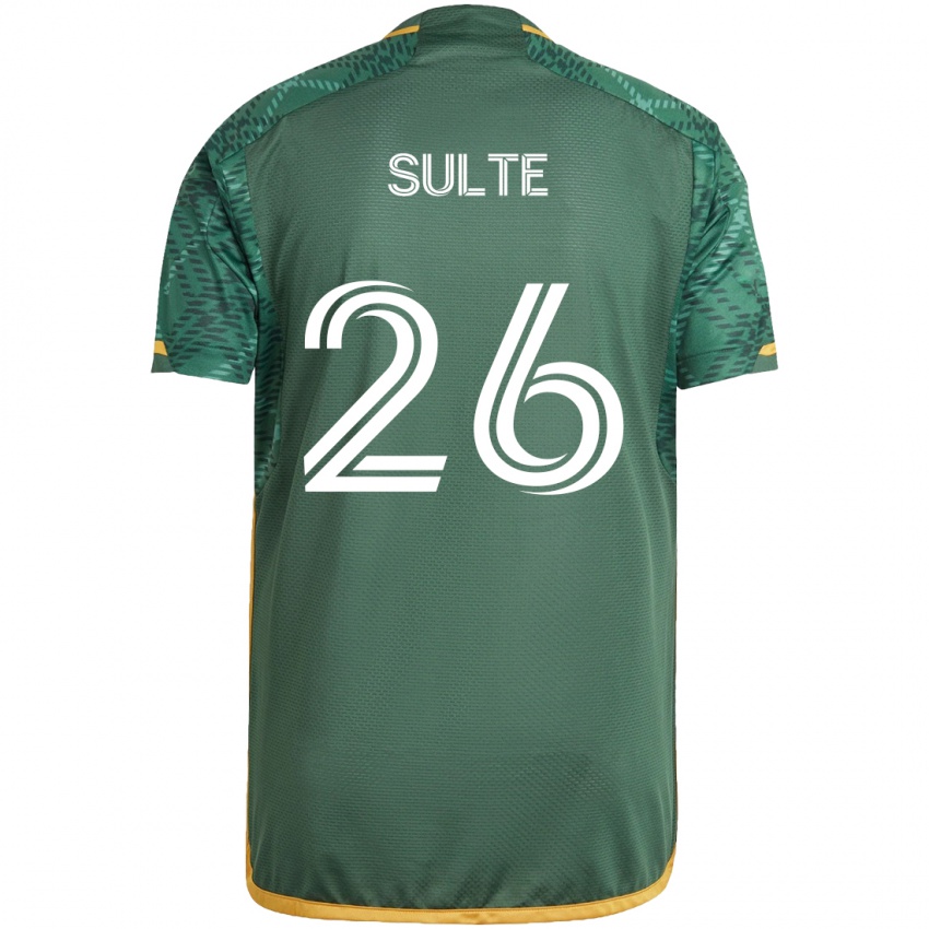 Niño Camiseta Hunter Sulte #26 Verde Naranja 1ª Equipación 2024/25 La Camisa