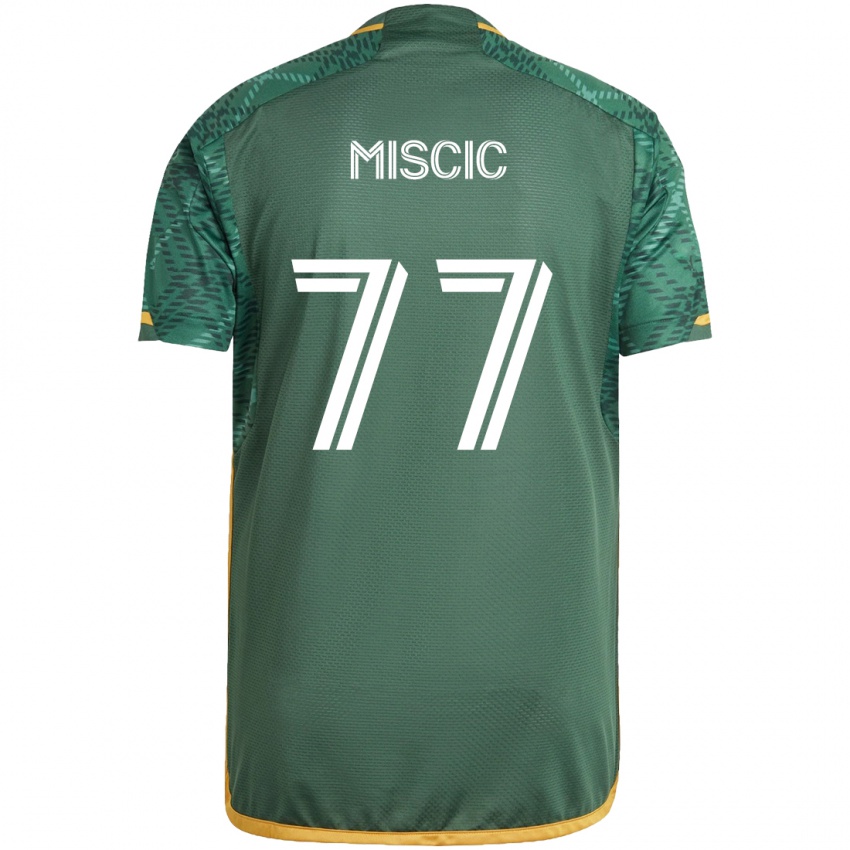 Niño Camiseta Selmir Miscic #77 Verde Naranja 1ª Equipación 2024/25 La Camisa