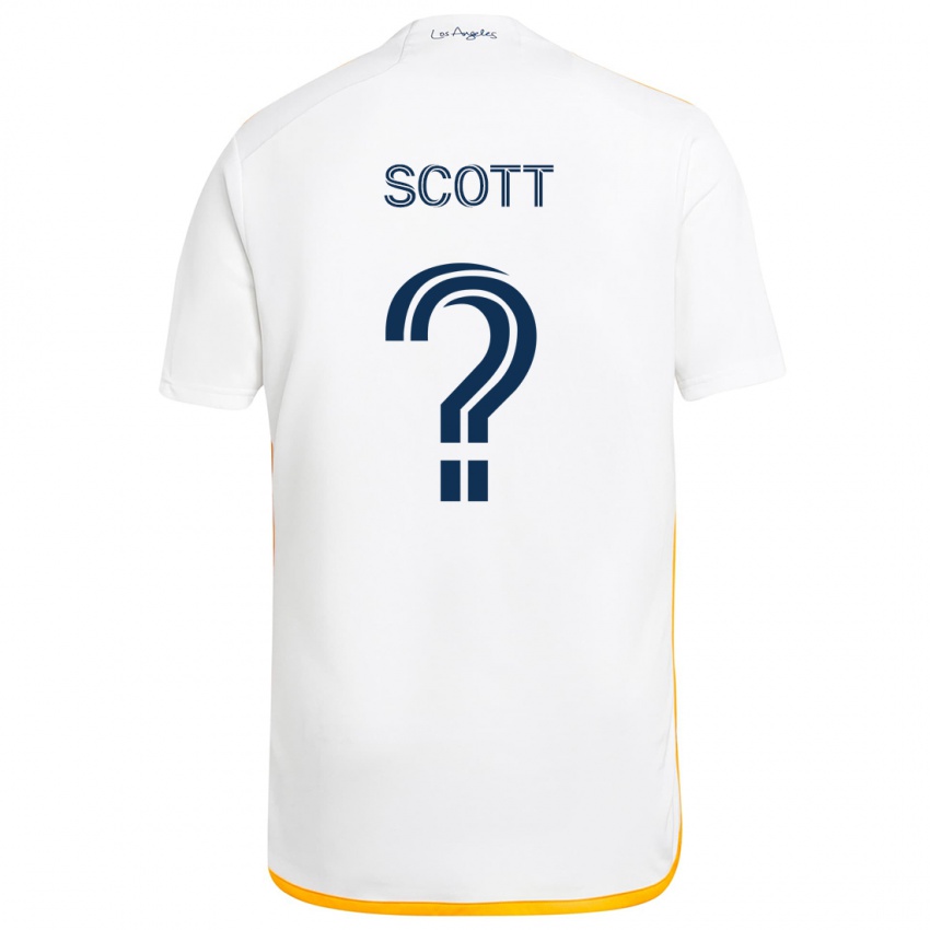 Niño Camiseta Brady Scott #0 Blanco Amarillo 1ª Equipación 2024/25 La Camisa