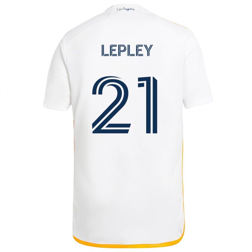 Niño Camiseta Tucker Lepley #21 Blanco Amarillo 1ª Equipación 2024/25 La Camisa