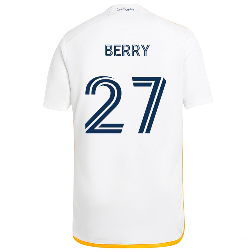 Niño Camiseta Miguel Berry #27 Blanco Amarillo 1ª Equipación 2024/25 La Camisa