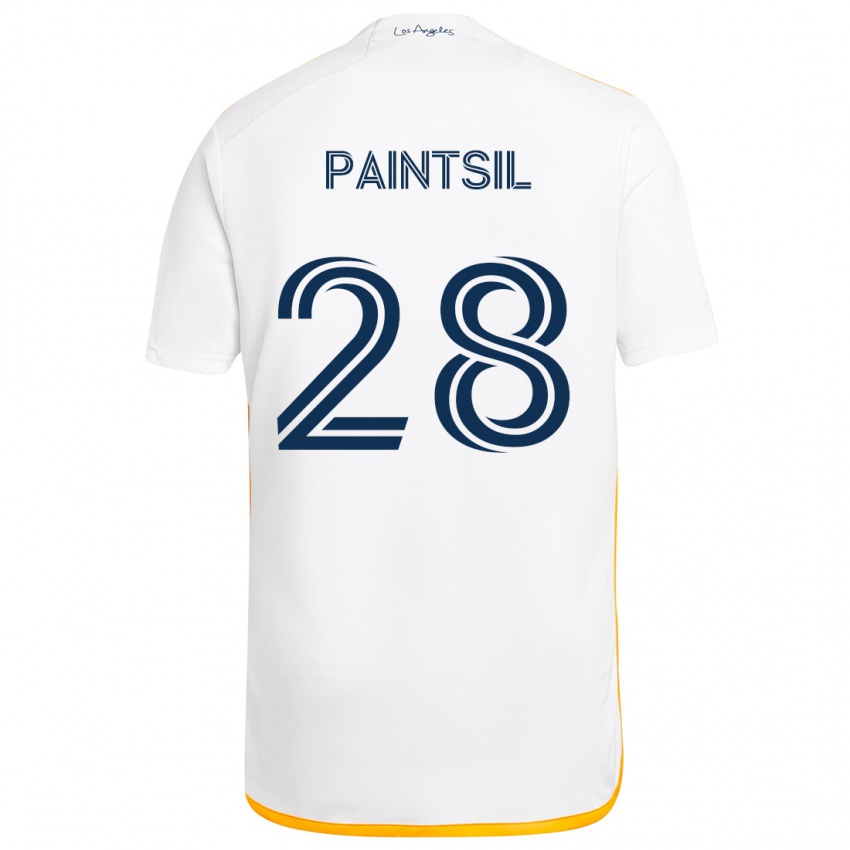 Niño Camiseta Joseph Paintsil #28 Blanco Amarillo 1ª Equipación 2024/25 La Camisa