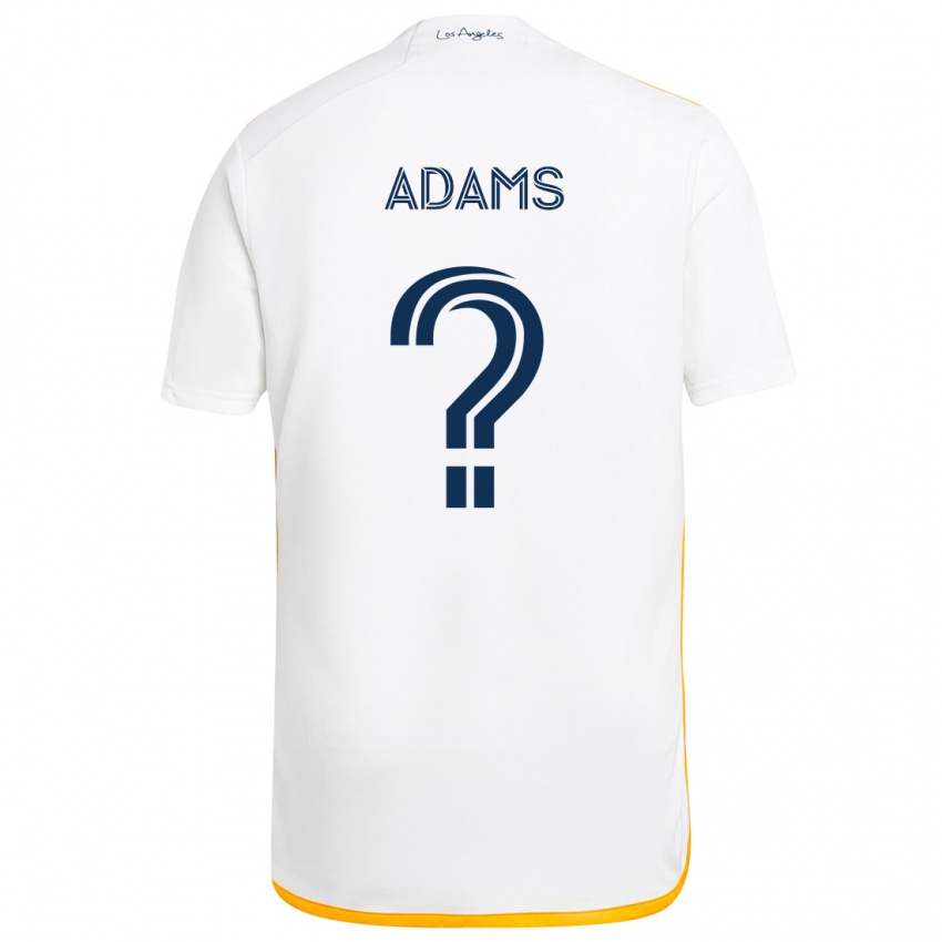 Niño Camiseta Lucca Adams #0 Blanco Amarillo 1ª Equipación 2024/25 La Camisa