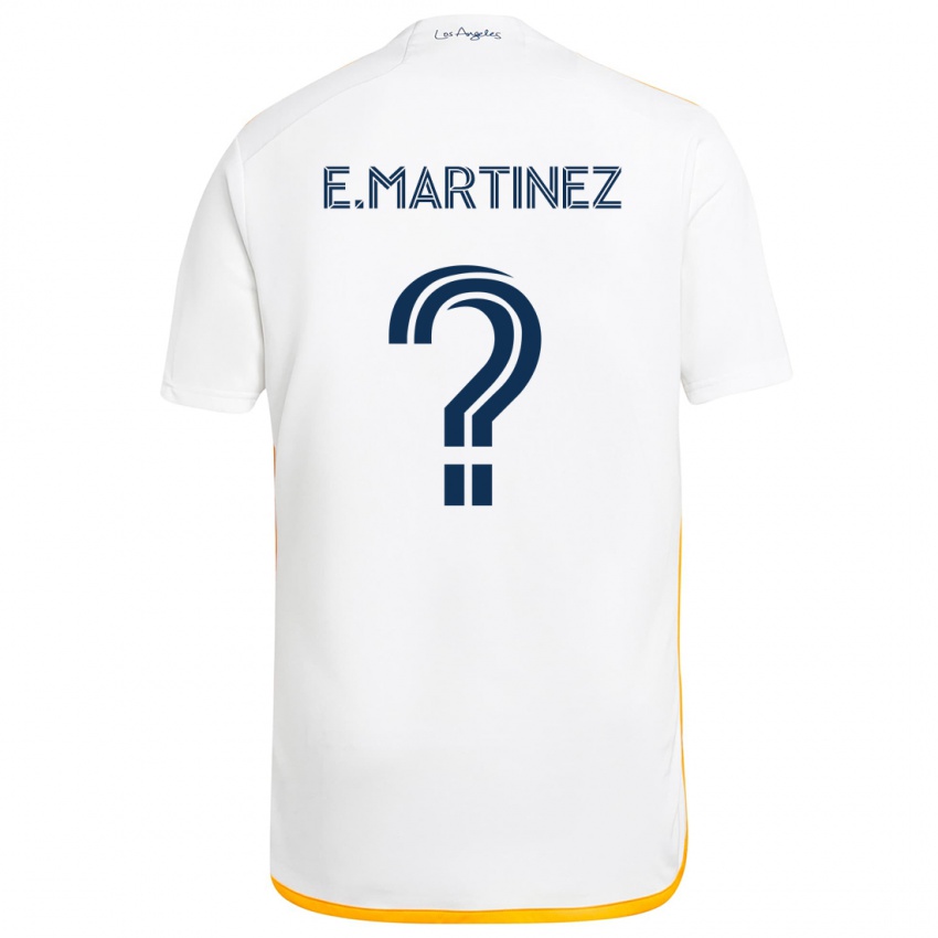 Niño Camiseta Enrique Martinez #0 Blanco Amarillo 1ª Equipación 2024/25 La Camisa