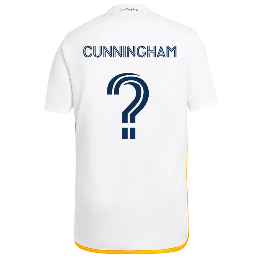 Niño Camiseta Joaquin Cunningham #0 Blanco Amarillo 1ª Equipación 2024/25 La Camisa