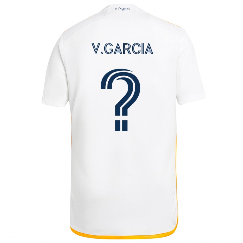 Niño Camiseta Vicente Garcia #0 Blanco Amarillo 1ª Equipación 2024/25 La Camisa