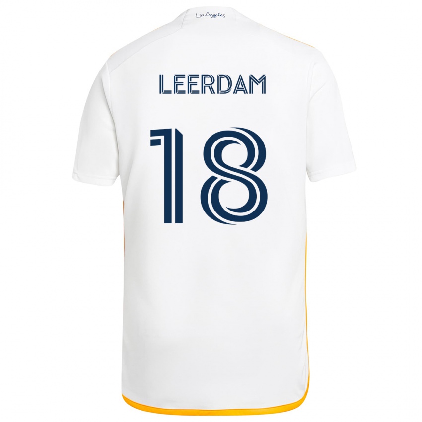 Niño Camiseta Kelvin Leerdam #18 Blanco Amarillo 1ª Equipación 2024/25 La Camisa