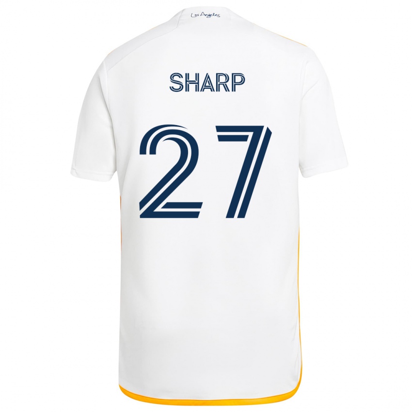 Niño Camiseta Billy Sharp #27 Blanco Amarillo 1ª Equipación 2024/25 La Camisa