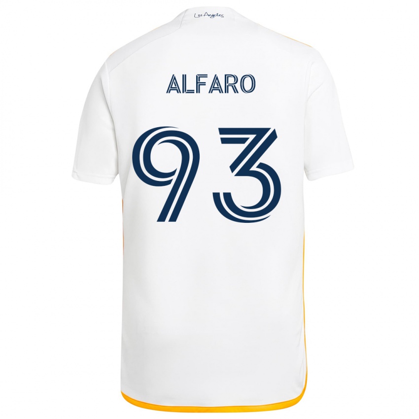 Niño Camiseta Tony Alfaro #93 Blanco Amarillo 1ª Equipación 2024/25 La Camisa