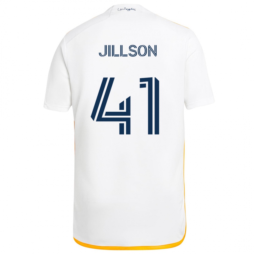 Niño Camiseta Simon Jillson #41 Blanco Amarillo 1ª Equipación 2024/25 La Camisa