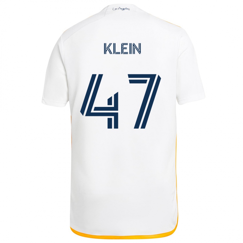 Niño Camiseta Carson Klein #47 Blanco Amarillo 1ª Equipación 2024/25 La Camisa