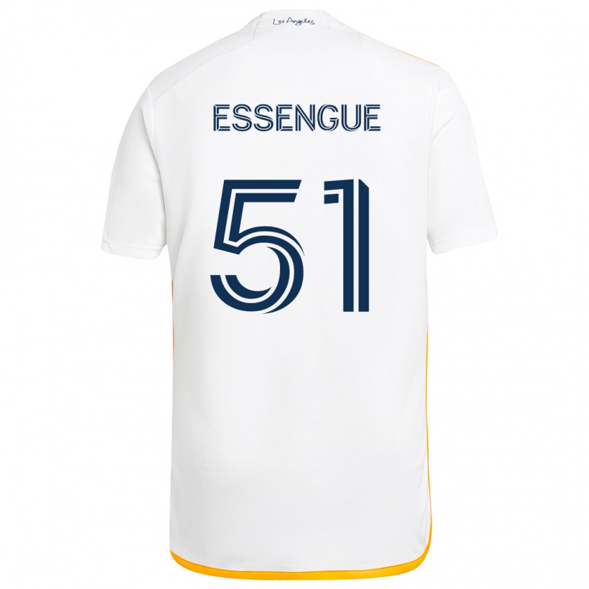 Niño Camiseta Ascel Essengue #51 Blanco Amarillo 1ª Equipación 2024/25 La Camisa