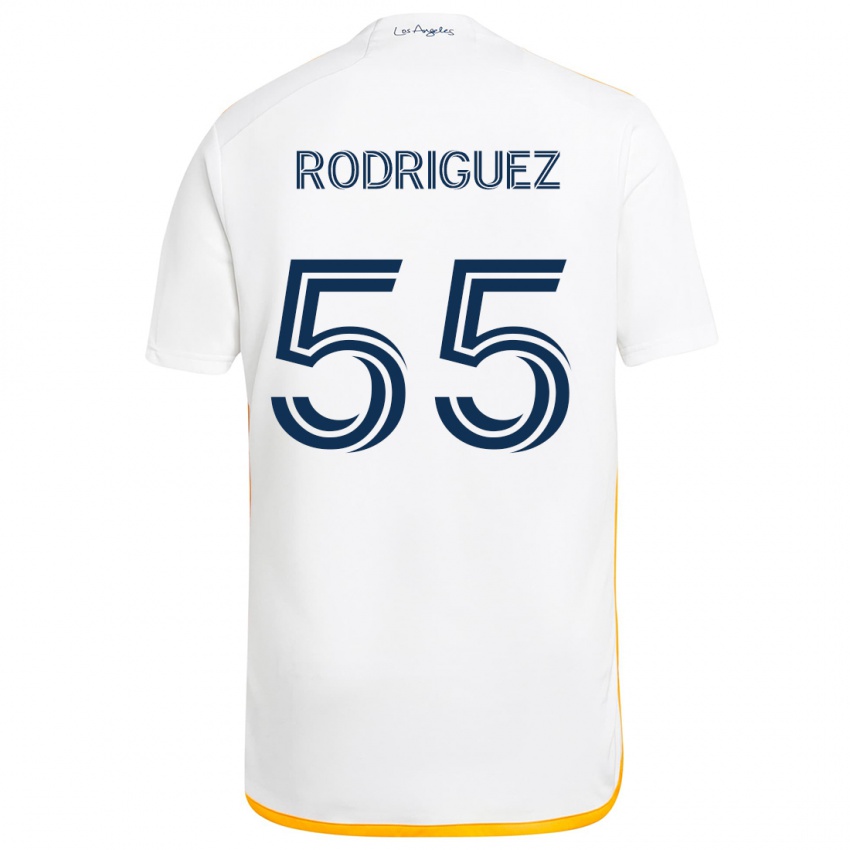 Niño Camiseta Diego Rodriguez #55 Blanco Amarillo 1ª Equipación 2024/25 La Camisa