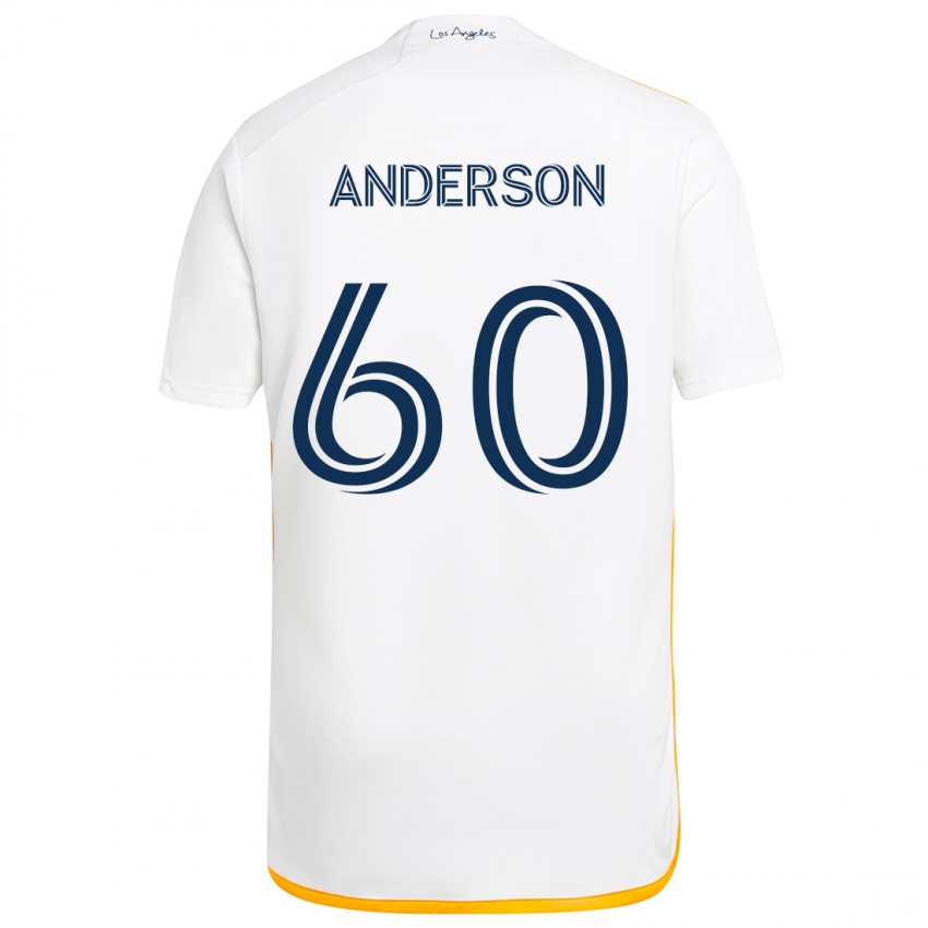 Niño Camiseta Nolan Anderson #60 Blanco Amarillo 1ª Equipación 2024/25 La Camisa