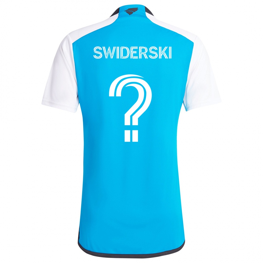 Niño Camiseta Karol Swiderski #0 Azul Blanco 1ª Equipación 2024/25 La Camisa