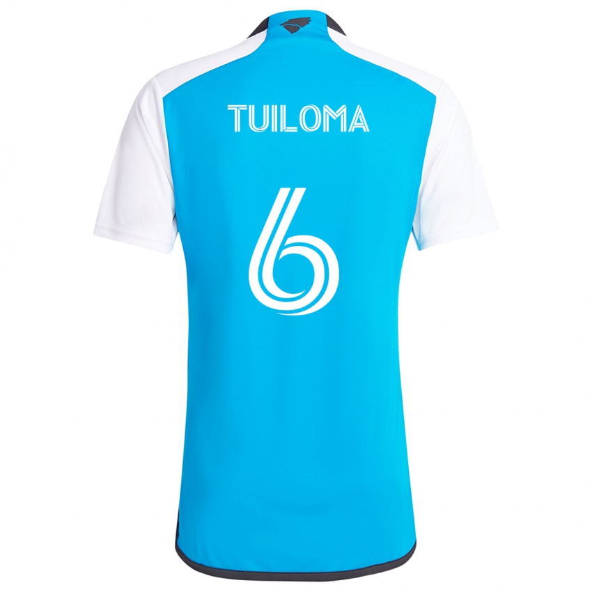 Niño Camiseta Bill Tuiloma #6 Azul Blanco 1ª Equipación 2024/25 La Camisa