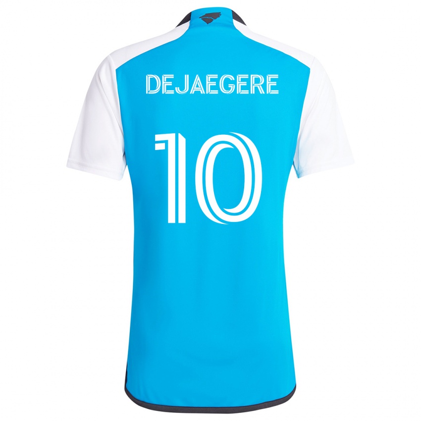 Niño Camiseta Brecht Dejaegere #10 Azul Blanco 1ª Equipación 2024/25 La Camisa