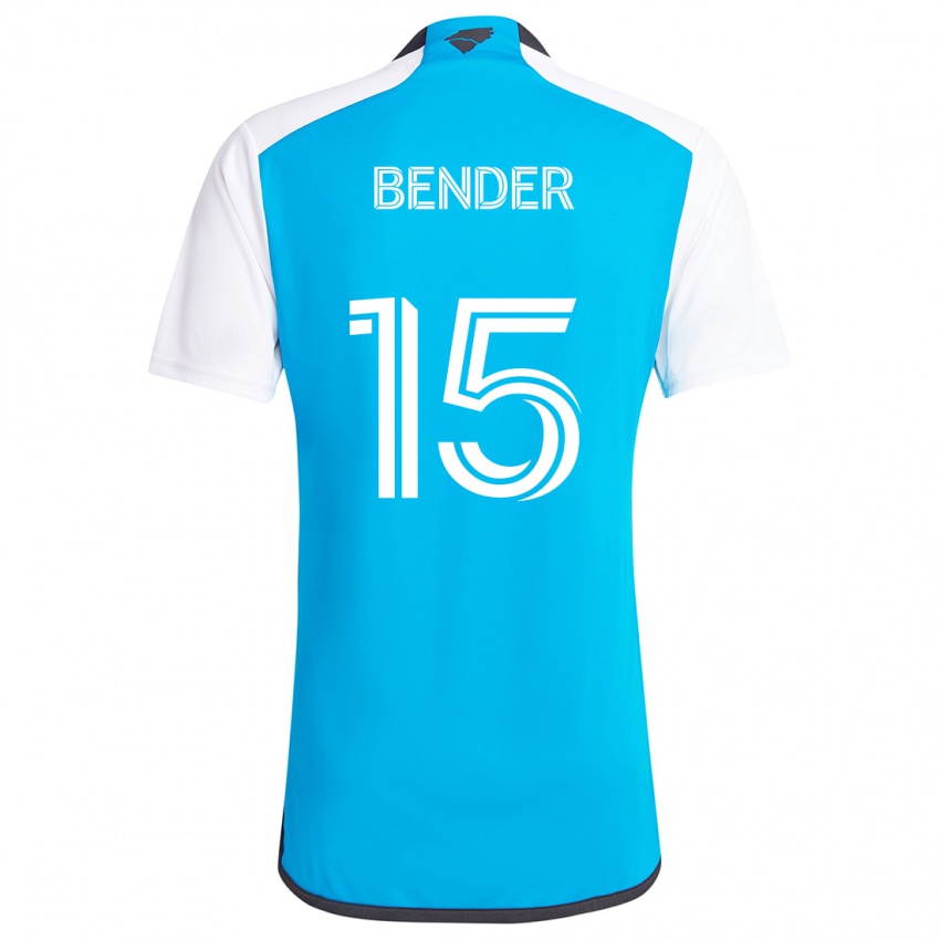 Niño Camiseta Ben Bender #15 Azul Blanco 1ª Equipación 2024/25 La Camisa