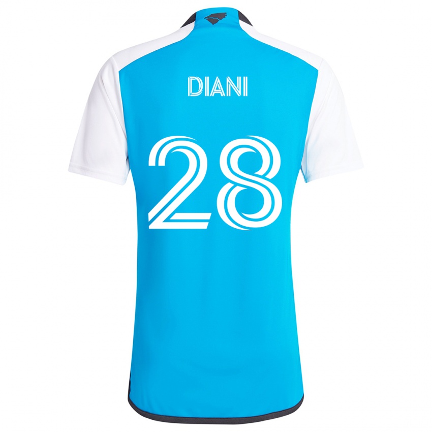 Niño Camiseta Djibril Diani #28 Azul Blanco 1ª Equipación 2024/25 La Camisa