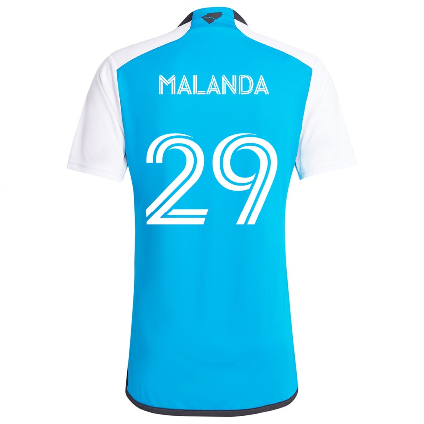 Niño Camiseta Adilson Malanda #29 Azul Blanco 1ª Equipación 2024/25 La Camisa