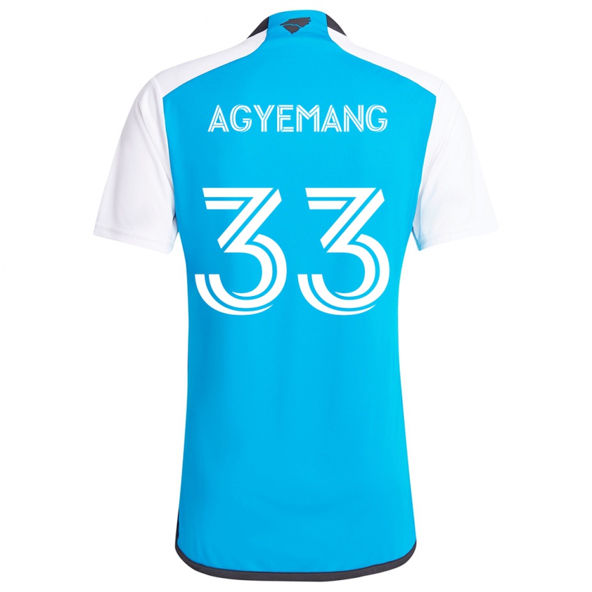 Niño Camiseta Patrick Agyemang #33 Azul Blanco 1ª Equipación 2024/25 La Camisa