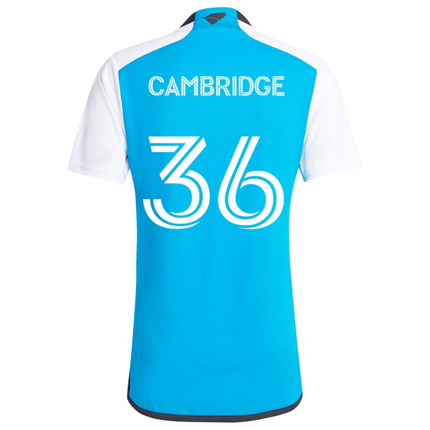 Niño Camiseta Brandon Cambridge #36 Azul Blanco 1ª Equipación 2024/25 La Camisa