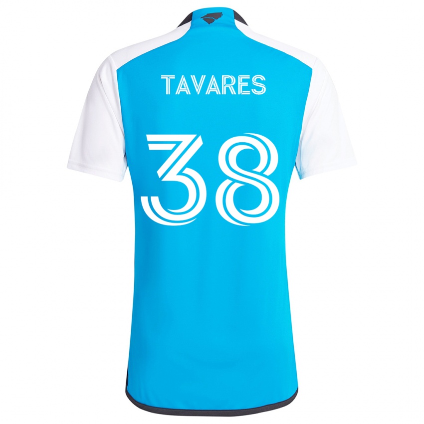 Niño Camiseta Iuri Tavares #38 Azul Blanco 1ª Equipación 2024/25 La Camisa