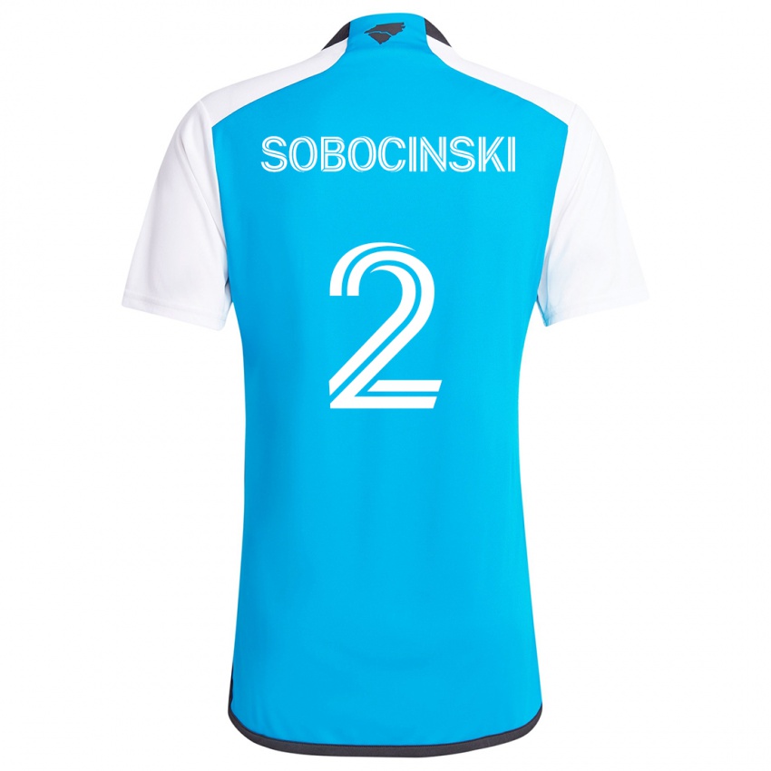 Niño Camiseta Jan Sobocinski #2 Azul Blanco 1ª Equipación 2024/25 La Camisa