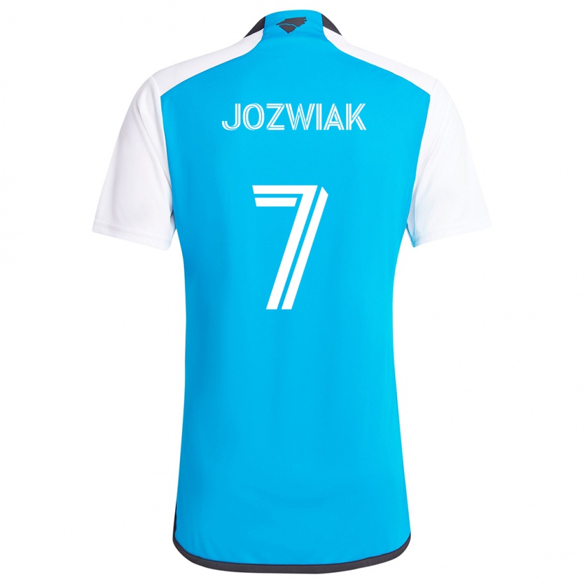 Niño Camiseta Kamil Józwiak #7 Azul Blanco 1ª Equipación 2024/25 La Camisa