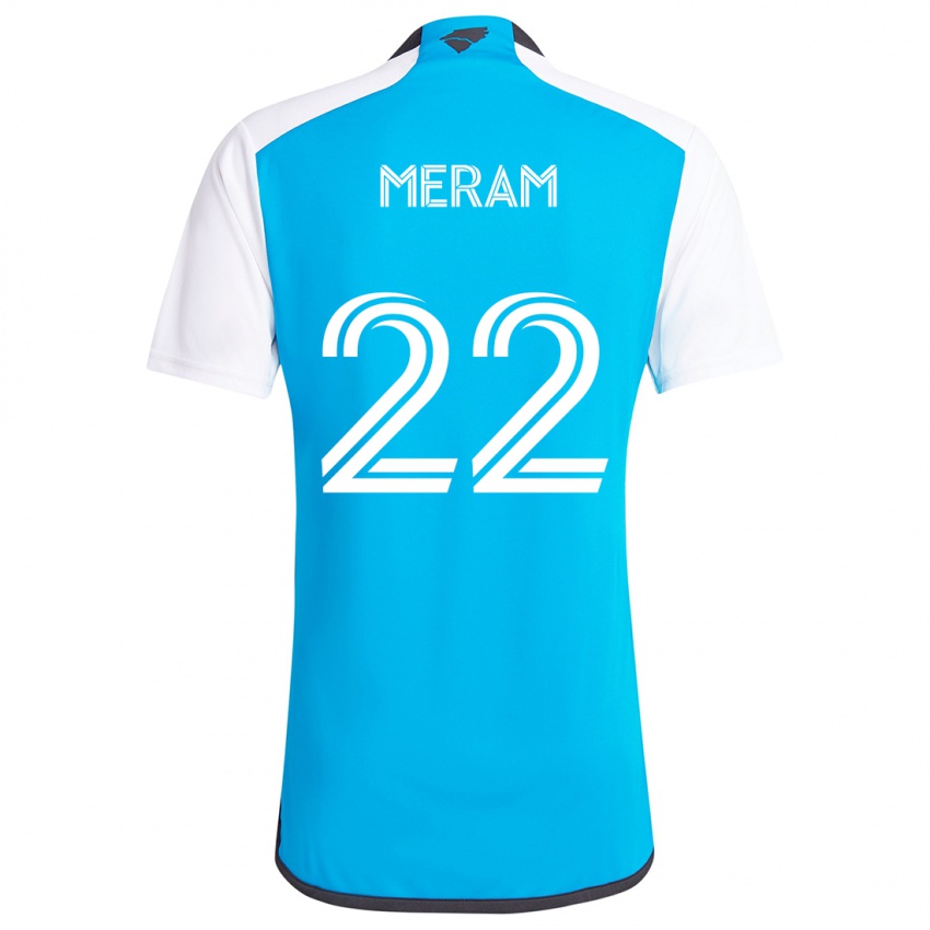 Niño Camiseta Justin Meram #22 Azul Blanco 1ª Equipación 2024/25 La Camisa