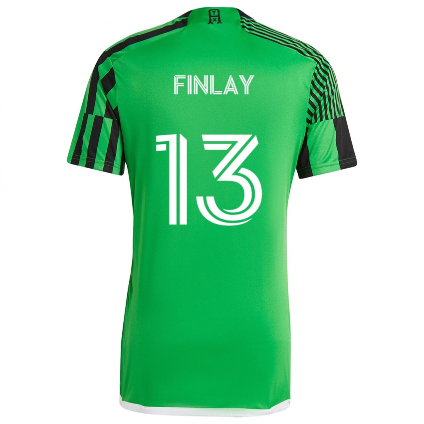 Niño Camiseta Ethan Finlay #13 Verde Negro 1ª Equipación 2024/25 La Camisa