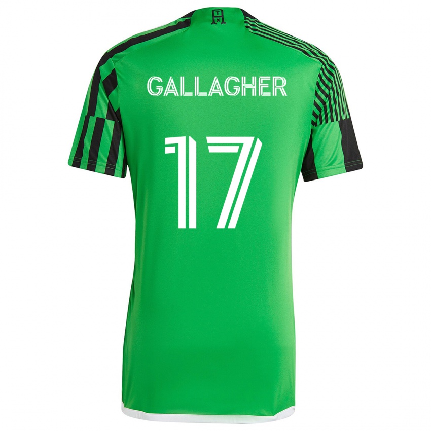 Niño Camiseta Jon Gallagher #17 Verde Negro 1ª Equipación 2024/25 La Camisa