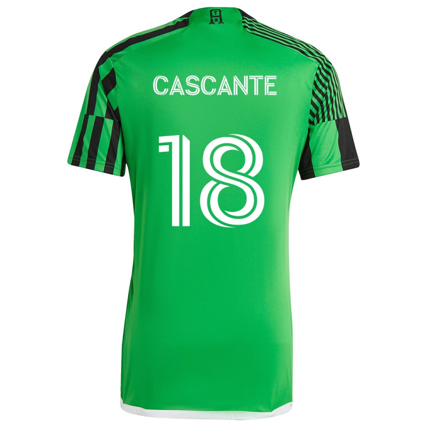 Niño Camiseta Julio Cascante #18 Verde Negro 1ª Equipación 2024/25 La Camisa