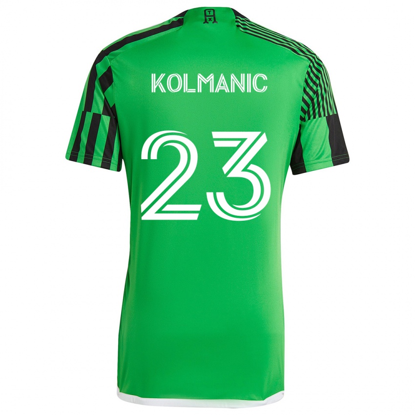 Niño Camiseta Zan Kolmanic #23 Verde Negro 1ª Equipación 2024/25 La Camisa