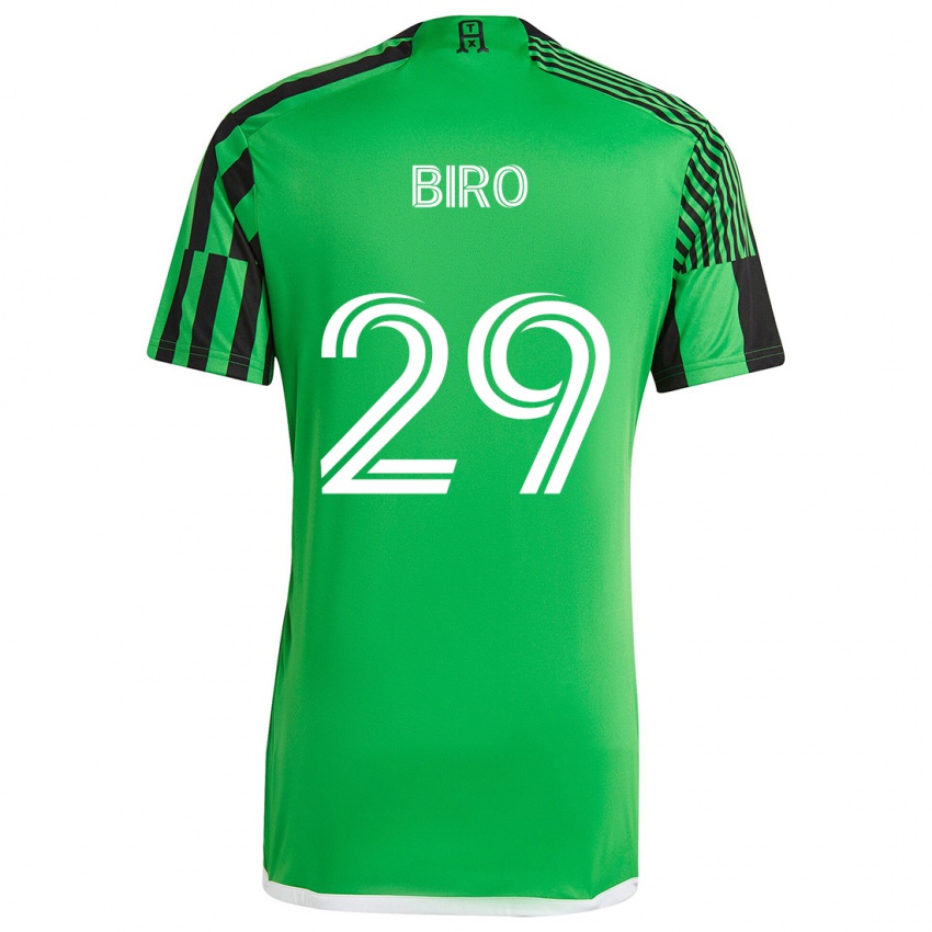 Niño Camiseta Guilherme Biro #29 Verde Negro 1ª Equipación 2024/25 La Camisa