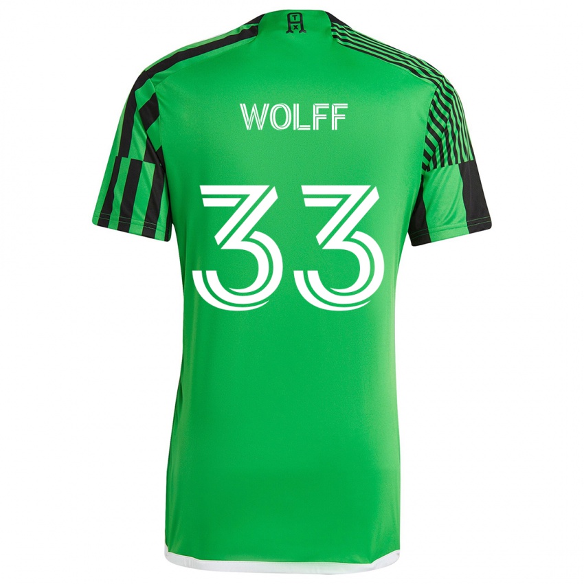 Niño Camiseta Owen Wolff #33 Verde Negro 1ª Equipación 2024/25 La Camisa