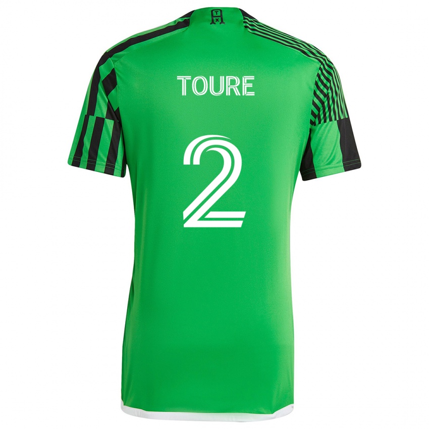 Niño Camiseta Cheick Touré #2 Verde Negro 1ª Equipación 2024/25 La Camisa