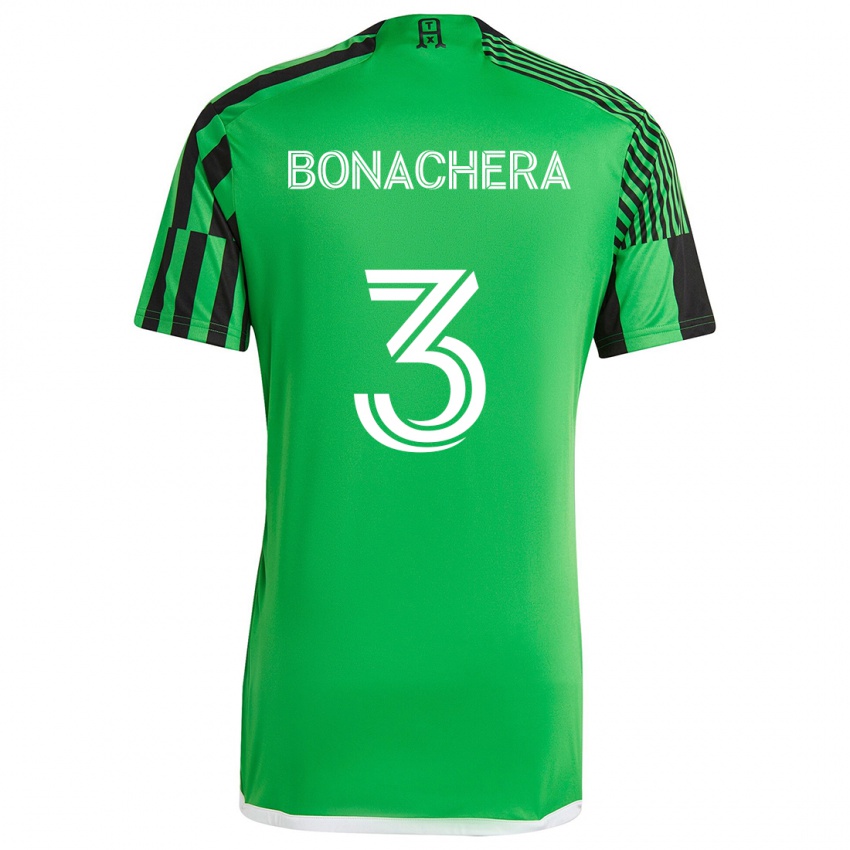 Niño Camiseta Rubén Bonachera #3 Verde Negro 1ª Equipación 2024/25 La Camisa