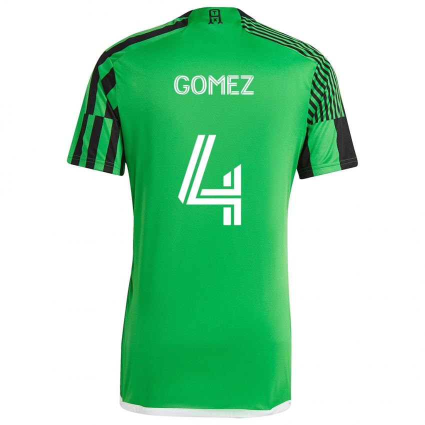 Niño Camiseta Antonio Gomez #4 Verde Negro 1ª Equipación 2024/25 La Camisa