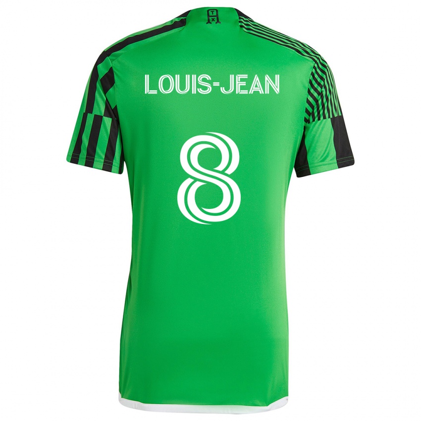 Niño Camiseta Steeve Louis-Jean #8 Verde Negro 1ª Equipación 2024/25 La Camisa