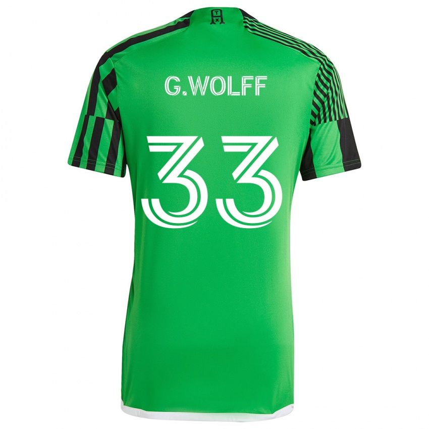 Niño Camiseta Gavin Wolff #33 Verde Negro 1ª Equipación 2024/25 La Camisa