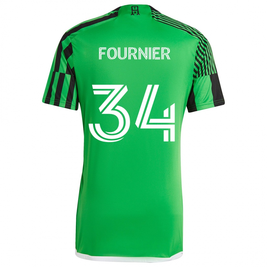 Niño Camiseta Drake Fournier #34 Verde Negro 1ª Equipación 2024/25 La Camisa