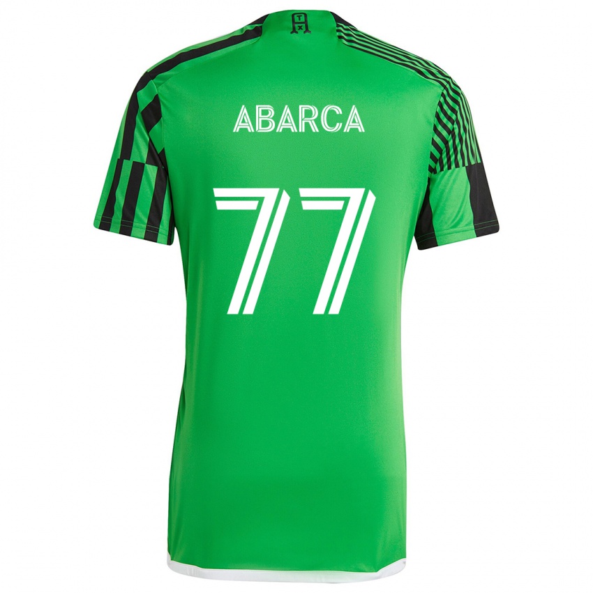 Niño Camiseta Diego Abarca #77 Verde Negro 1ª Equipación 2024/25 La Camisa