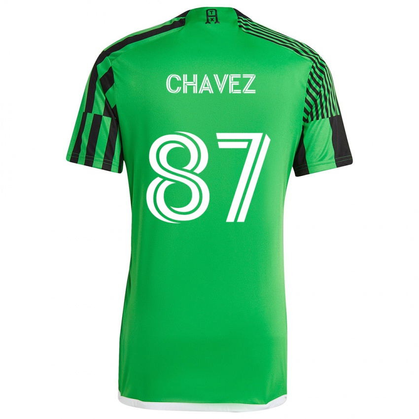 Niño Camiseta Alfonso Ocampo-Chávez #87 Verde Negro 1ª Equipación 2024/25 La Camisa