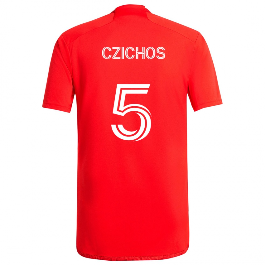 Niño Camiseta Rafael Czichos #5 Rojo Blanco 1ª Equipación 2024/25 La Camisa