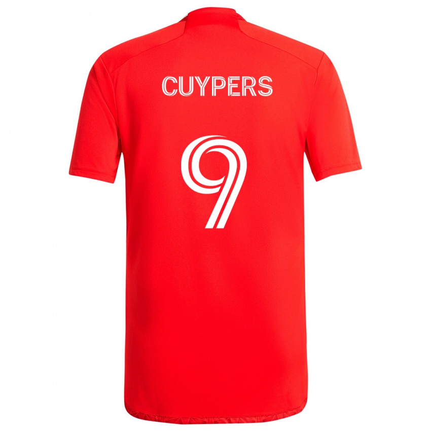 Niño Camiseta Hugo Cuypers #9 Rojo Blanco 1ª Equipación 2024/25 La Camisa