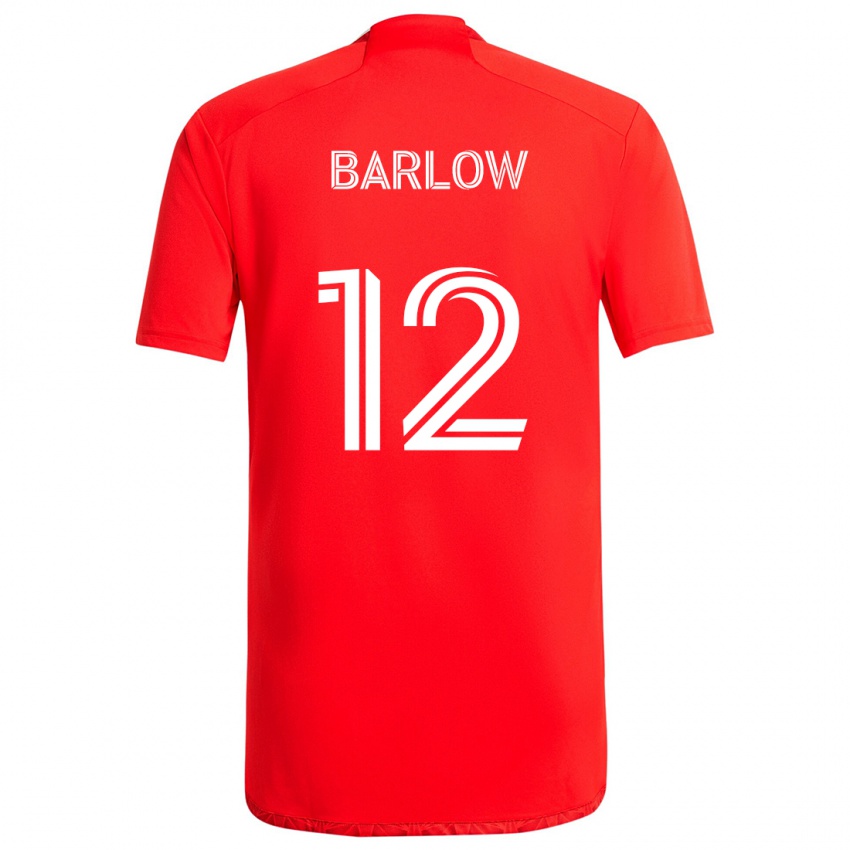 Niño Camiseta Tom Barlow #12 Rojo Blanco 1ª Equipación 2024/25 La Camisa