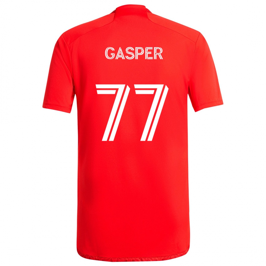 Niño Camiseta Chase Gasper #77 Rojo Blanco 1ª Equipación 2024/25 La Camisa