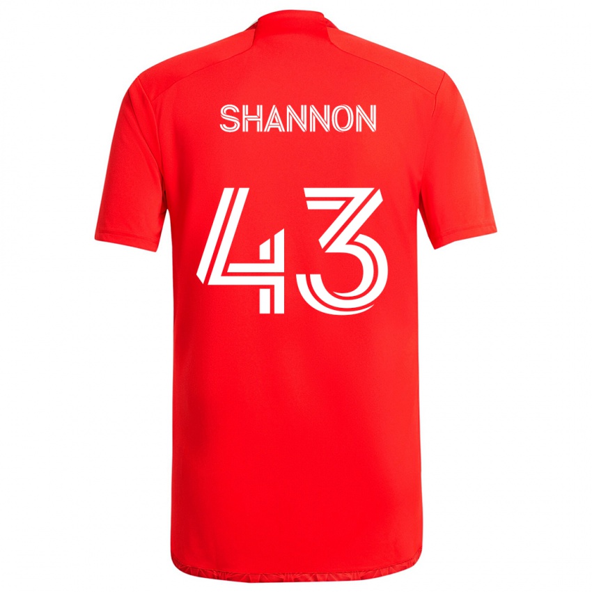 Niño Camiseta Jaylen Shannon #43 Rojo Blanco 1ª Equipación 2024/25 La Camisa