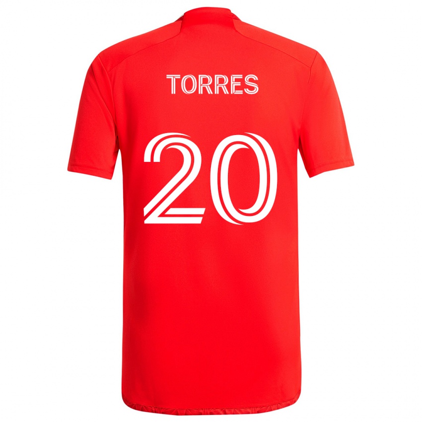 Niño Camiseta Jairo Torres #20 Rojo Blanco 1ª Equipación 2024/25 La Camisa